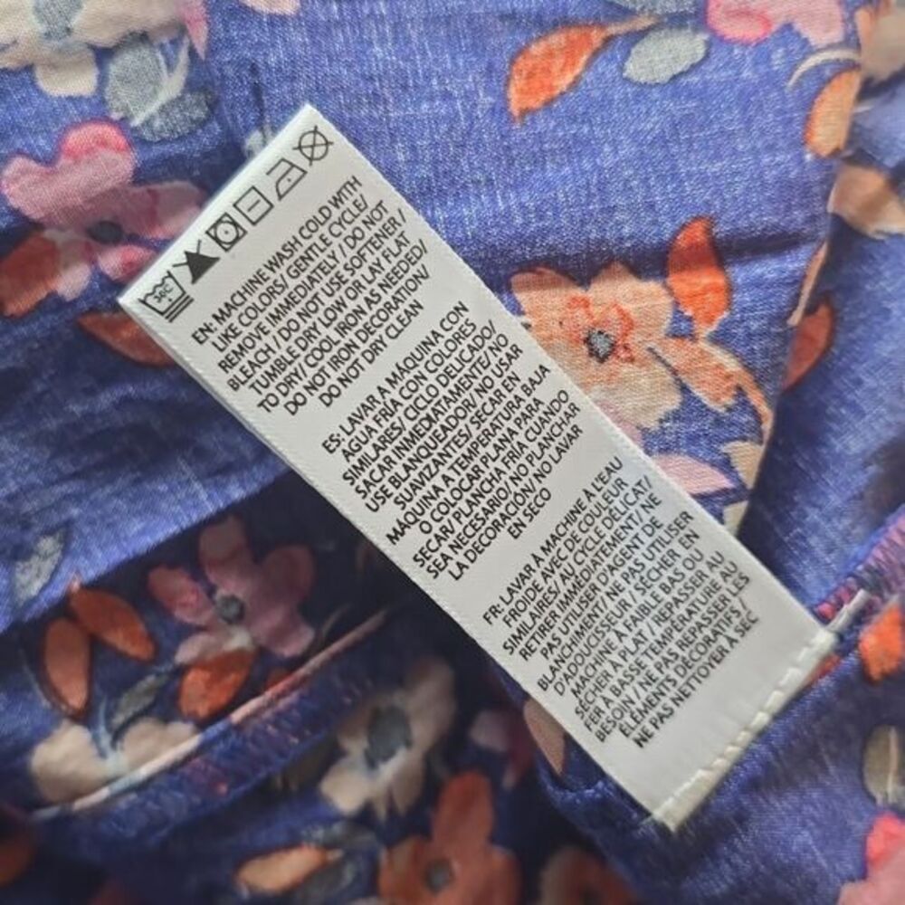BeachLunchLounge NWOT Side Open Midi Floral Dress Sleeveless Yves Blue Floral S - Picture 6 of 11